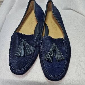 Patricia Green A Mano Andover Driver/Mocassin Womens Loafers Sz 10 Blue Cowhair